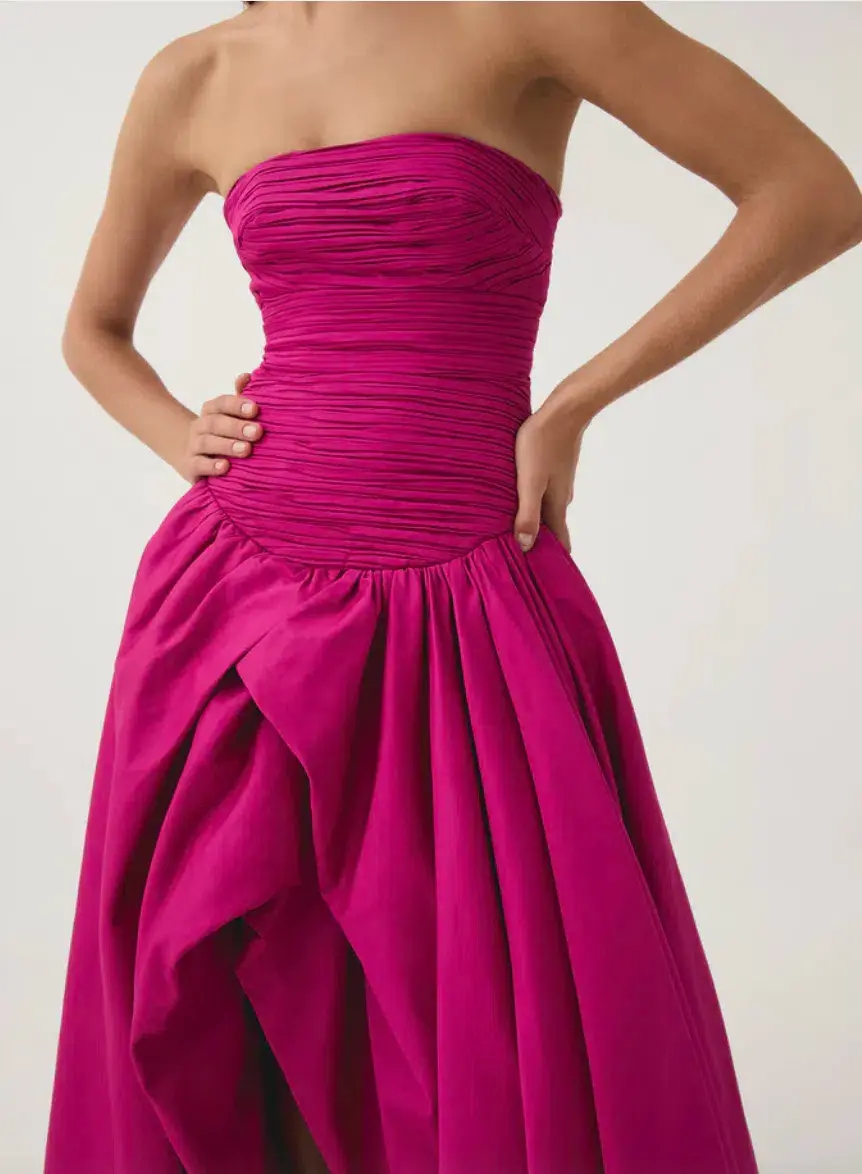 Aje Violette Bubble Hem Maxi Dress Deep Magenta Size 8 - Image 2