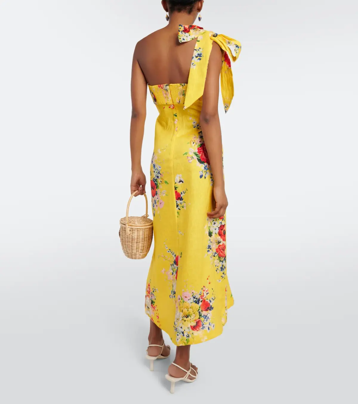 Zimmermann Alight Asymmetric Midi Dress in Yellow Floral Size 1 / AU 10 - Image 2