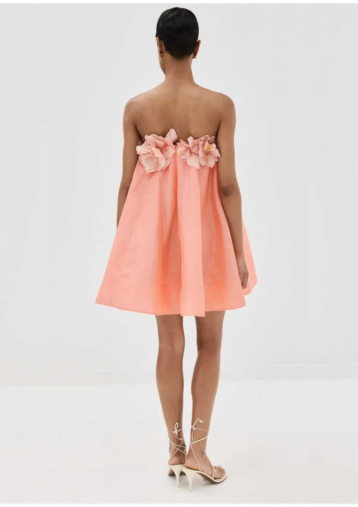 Zimmermann Natura Strapless Mini Dress in Coral Size 0/ AU 8 - Image 3
