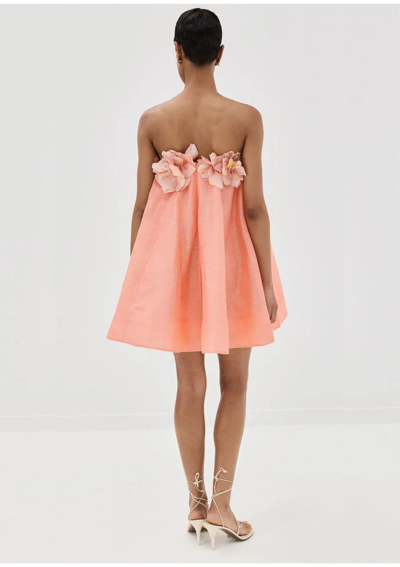 Zimmermann Natura Strapless Mini Dress in Coral Size 0/ AU 8 - Image 3