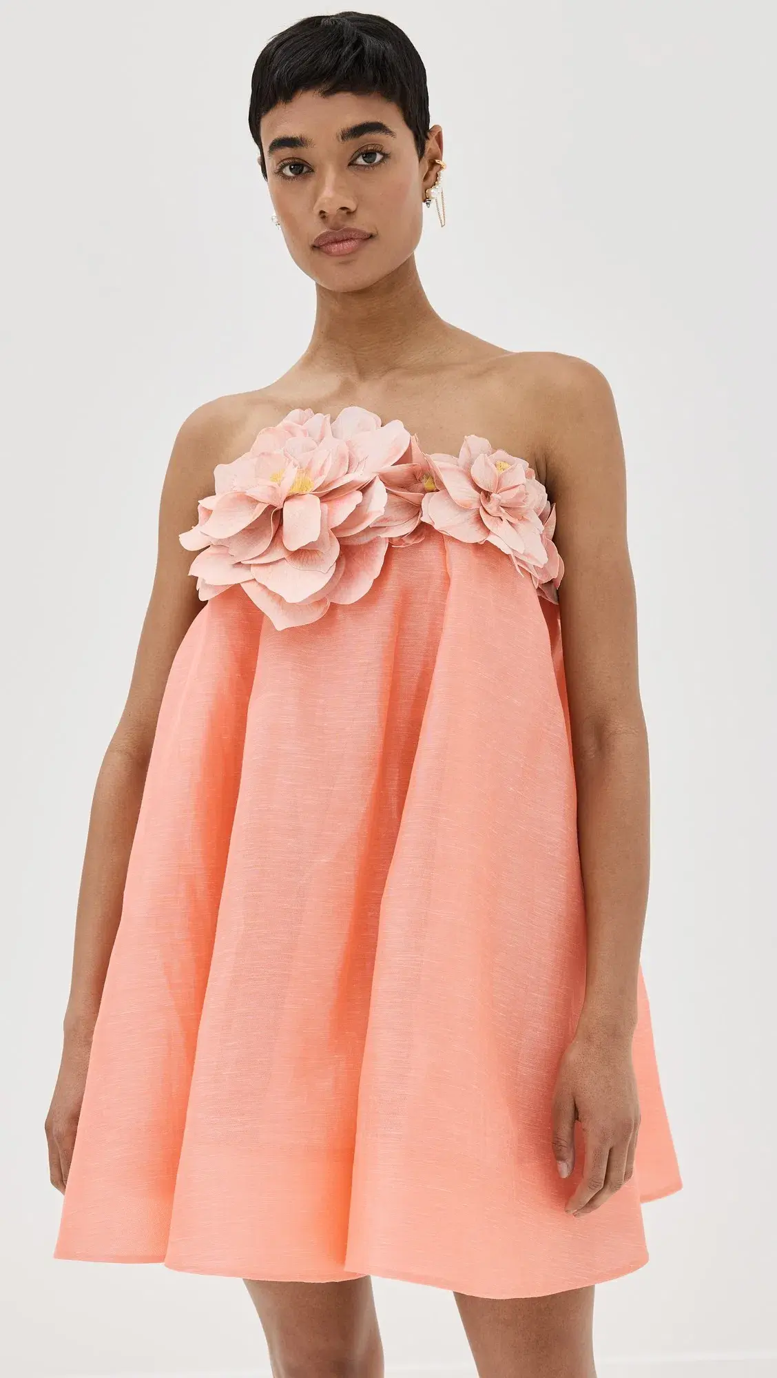 Zimmermann Natura Strapless Mini Dress in Coral Size 0/ AU 8 - Image 2