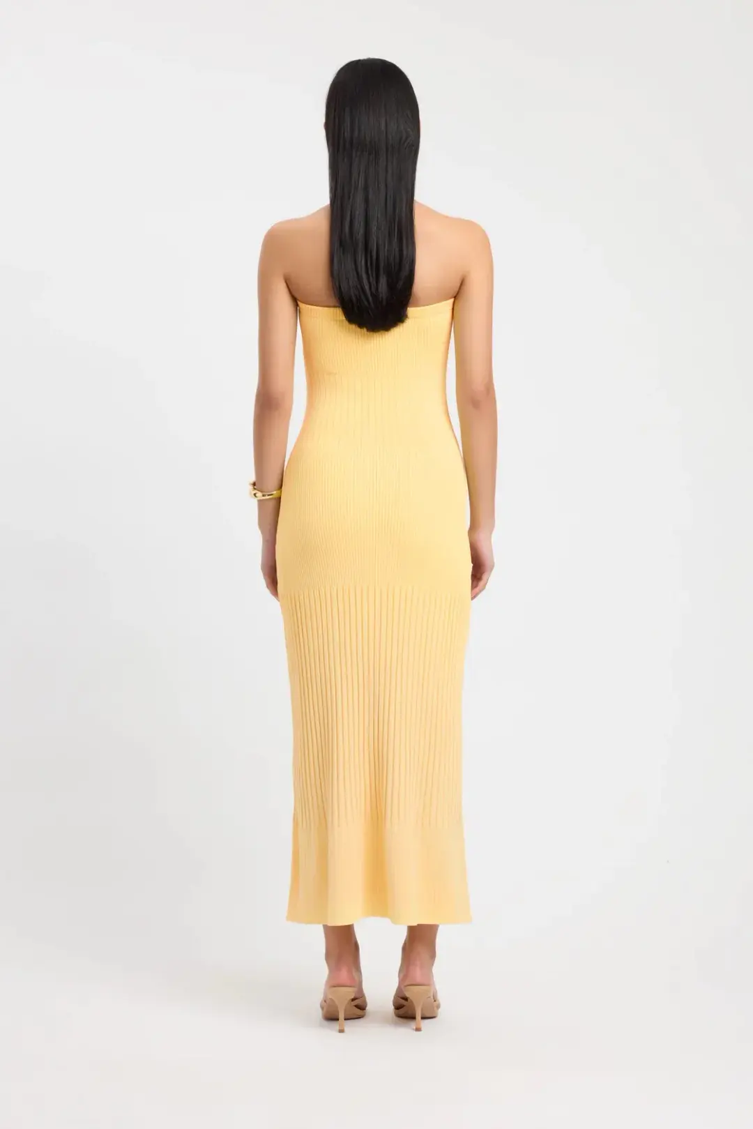 Kookai Serah Strapless Dress Yellow Size 8 for rent on The Volte - main image