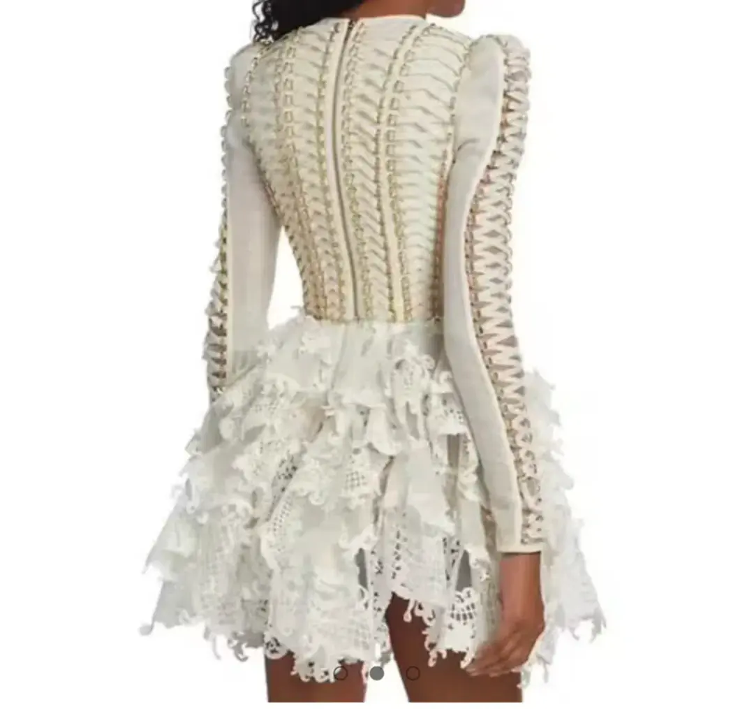 Zimmermann Coaster Corset Laced Dress in Natural Size 0/ Au 8 for rent on The Volte - main image