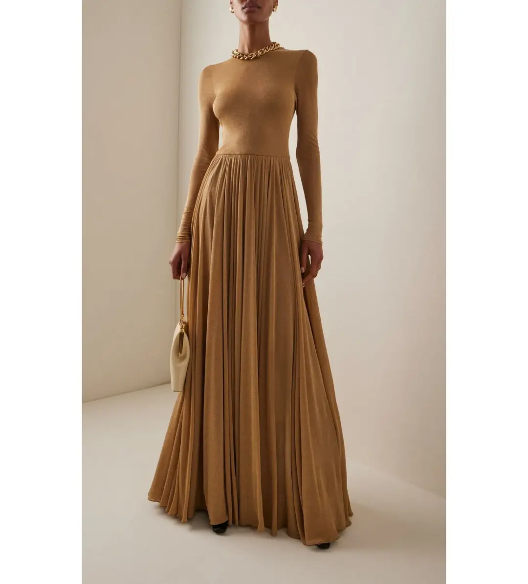 Zimmermann Lyrical Sparkly Lurex Gown Gold Size 0/ Au 8 for rent on The Volte - main image