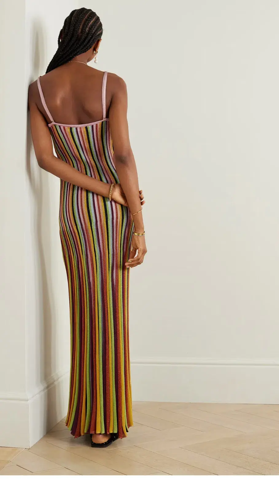 Zimmermann The Alight Stripe Midi Dress in Lurex Multi Size 0/ Au 8 for rent on The Volte - main image