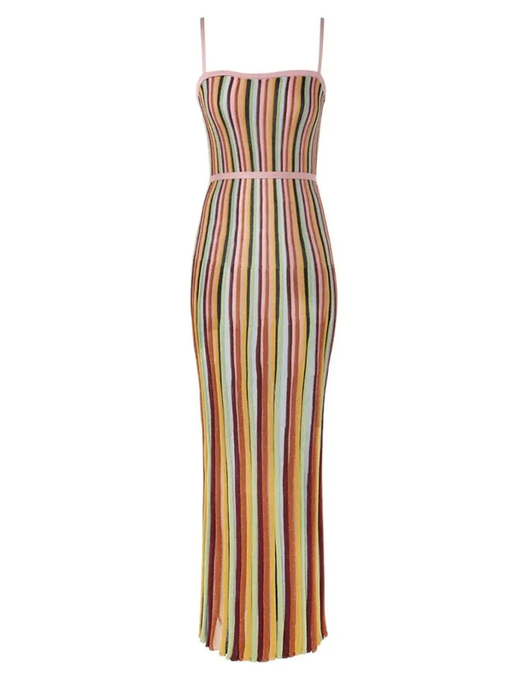 Zimmermann The Alight Stripe Midi Dress in Lurex Multi Size 0/ Au 8 for rent on The Volte - main image