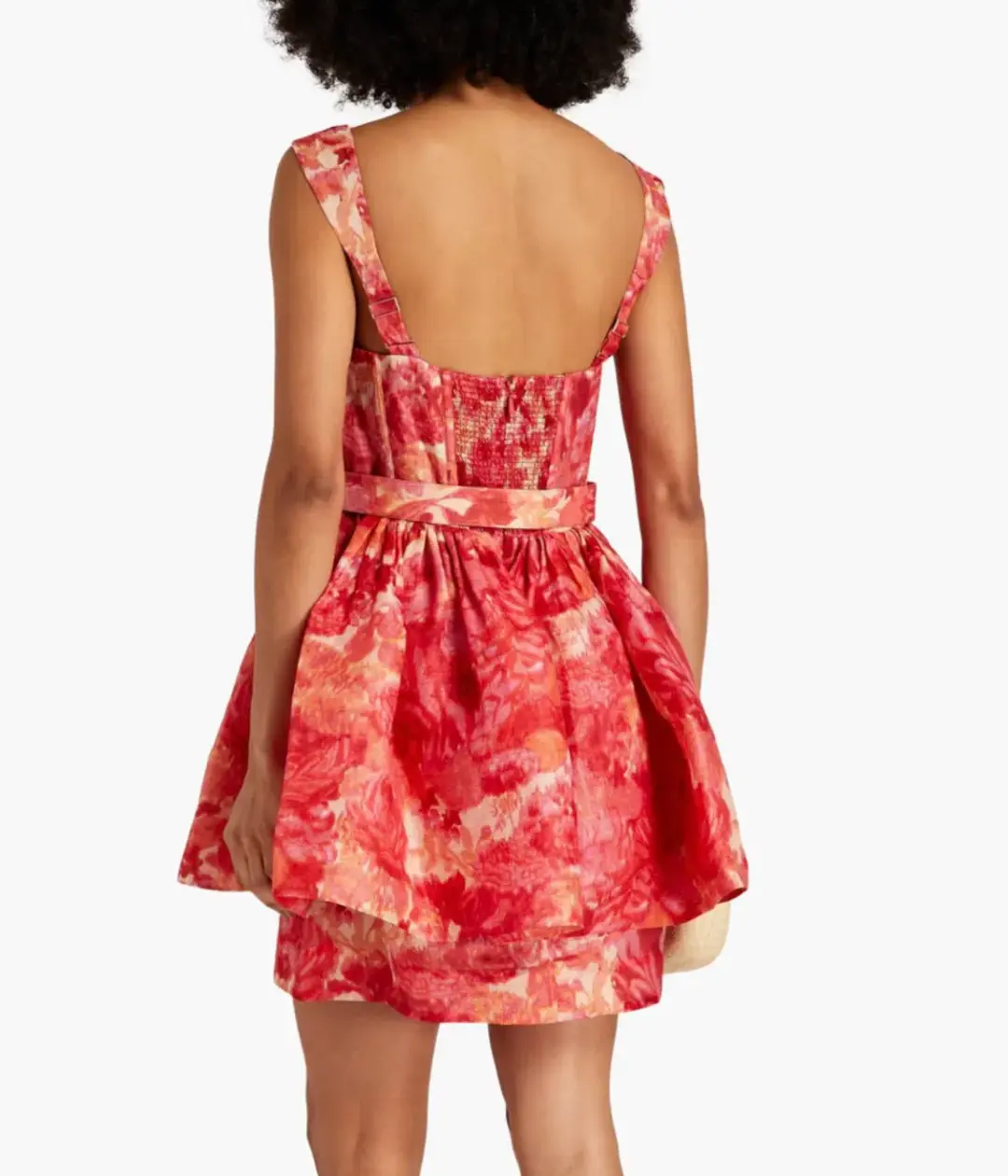 Zimmermann High Tide Mini Dress Pink Ikat Floral  Size 3 /Au14 for rent on The Volte - main image