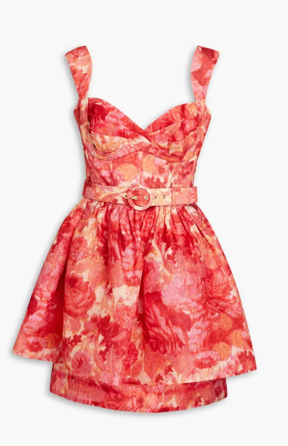 Zimmermann High Tide Mini Dress Pink Ikat Floral  Size 3 /Au14 - Image 4