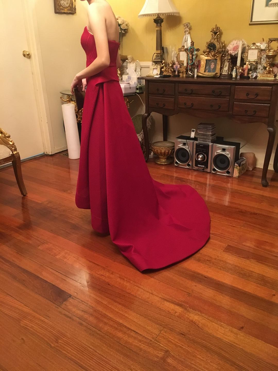 Bariano Taylor Strapless Ball Gown Burgundy Size 6 for rent on The Volte - main image