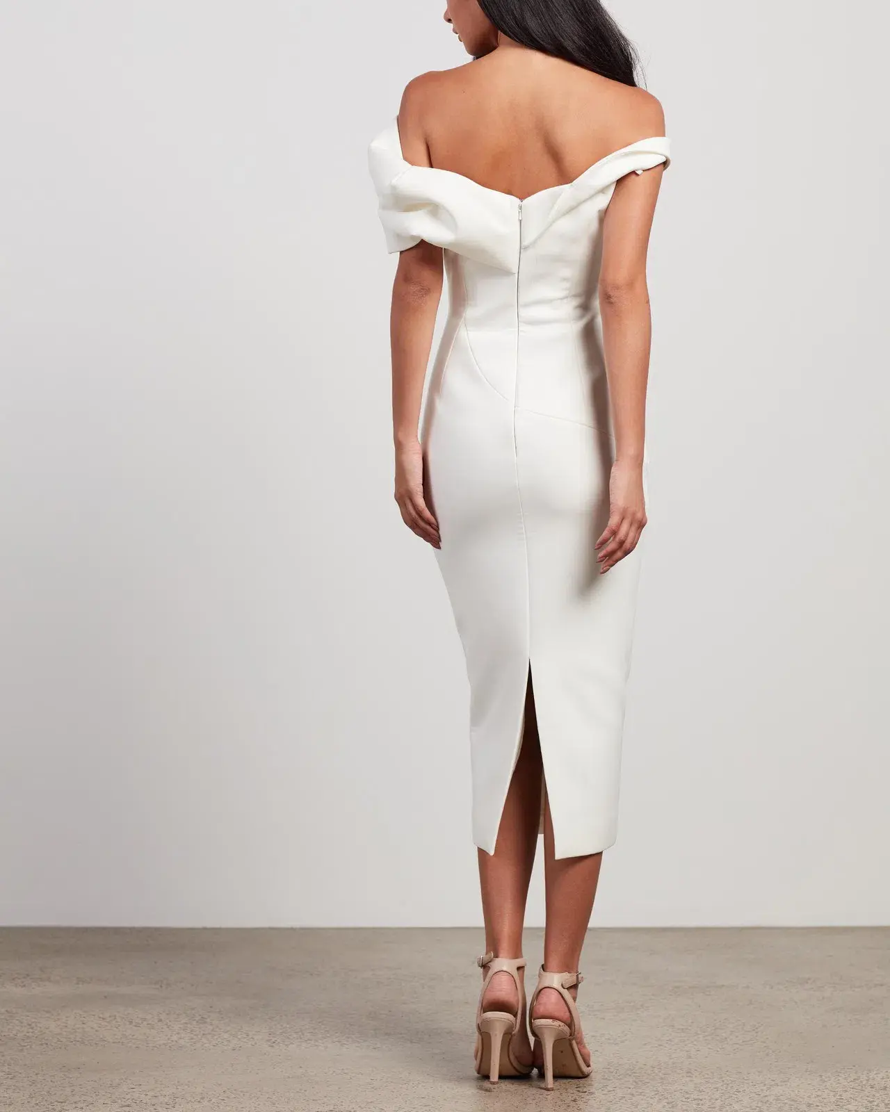 Rachel Gilbert Matteo Midi Dress in Ivory Size 12 - Image 2