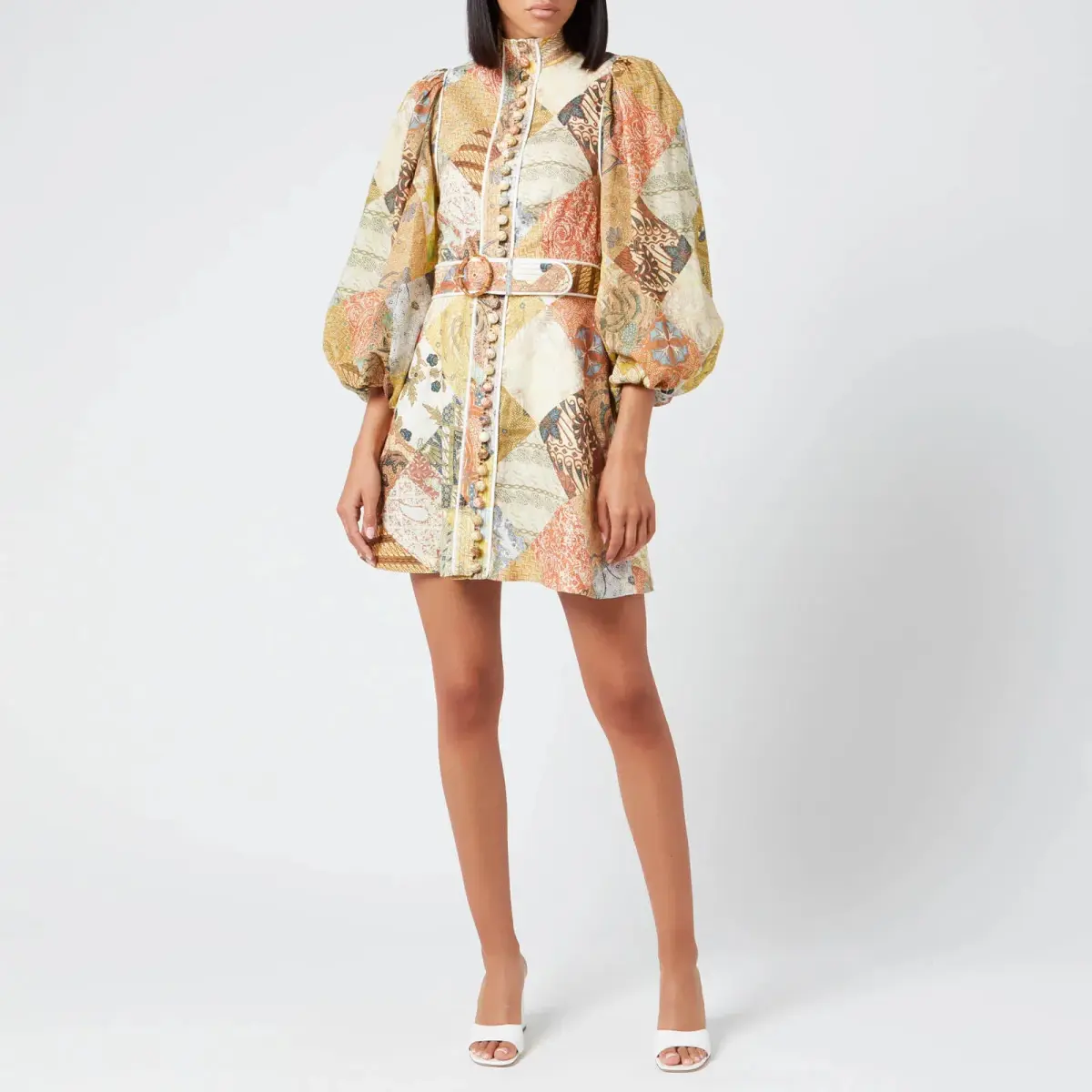  Zimmermann Brightside A-Line Mini Dress in Batik Patch Size 3 / AU 14 - Image 1