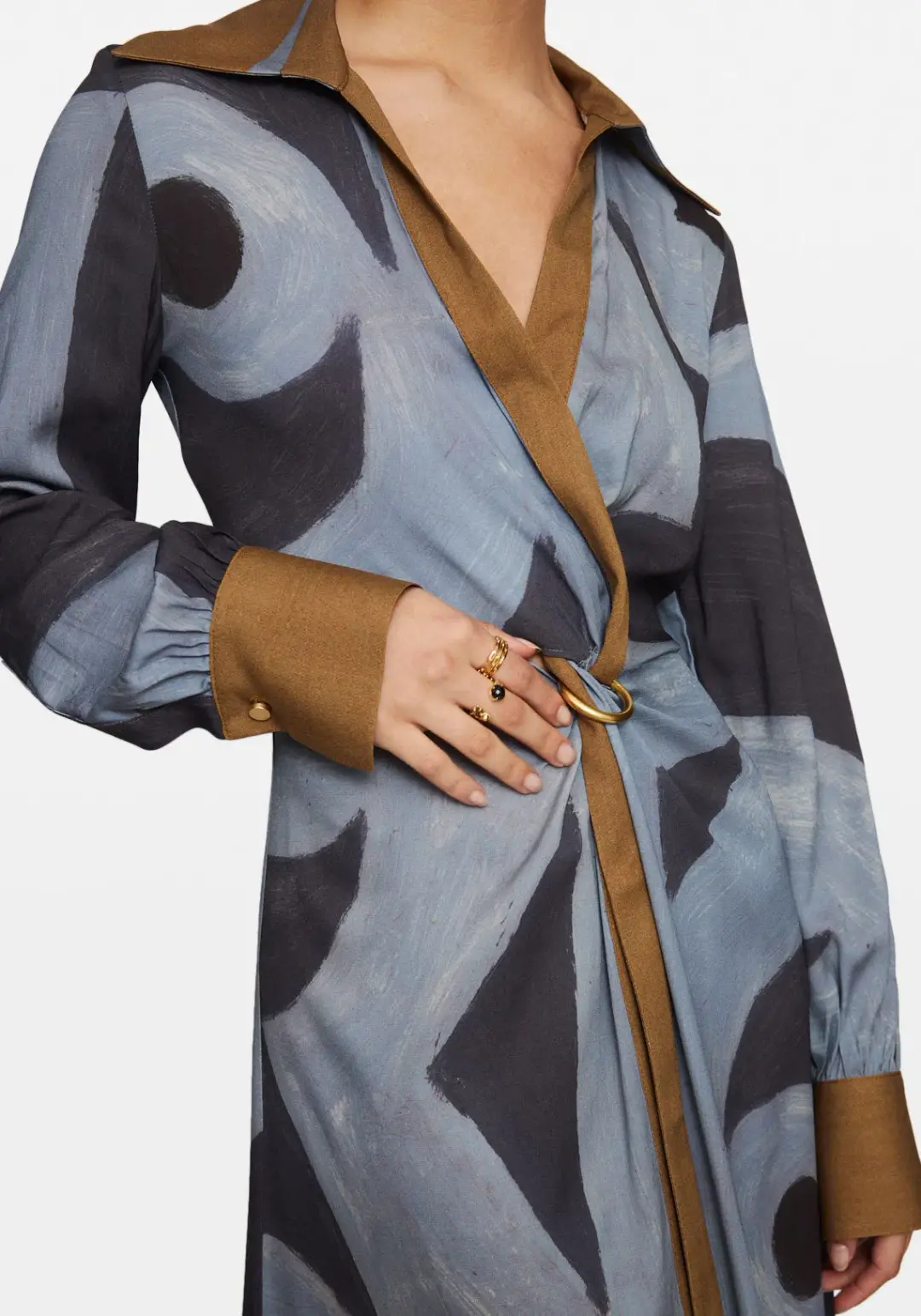 Manning Cartell Tiger Long Sleeve Silk Dress Print Size 6 for rent on The Volte - main image