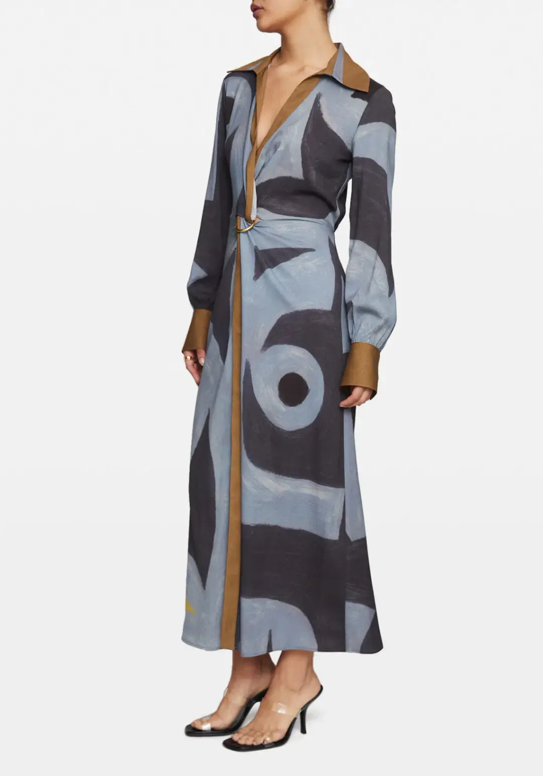 Manning Cartell Tiger Long Sleeve Silk Dress Print Size 6 for rent on The Volte - main image