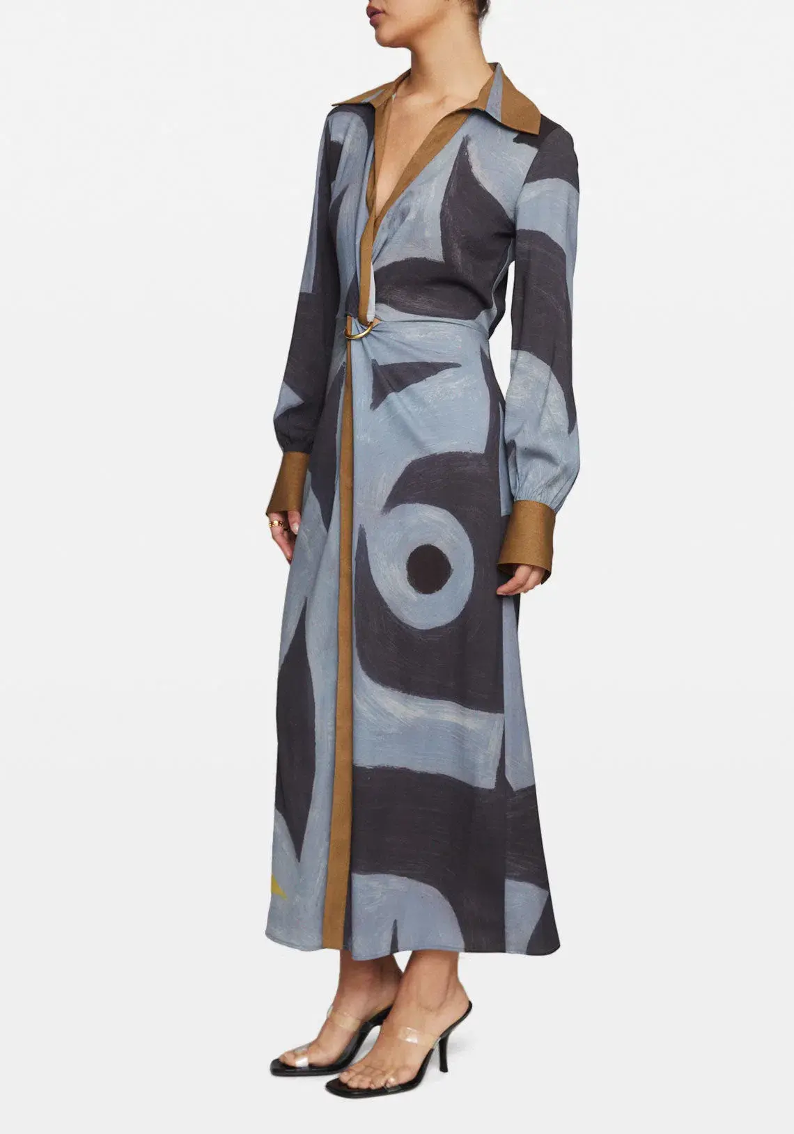 Manning Cartell Tiger Long Sleeve Silk Dress Print Size 6 - Image 2