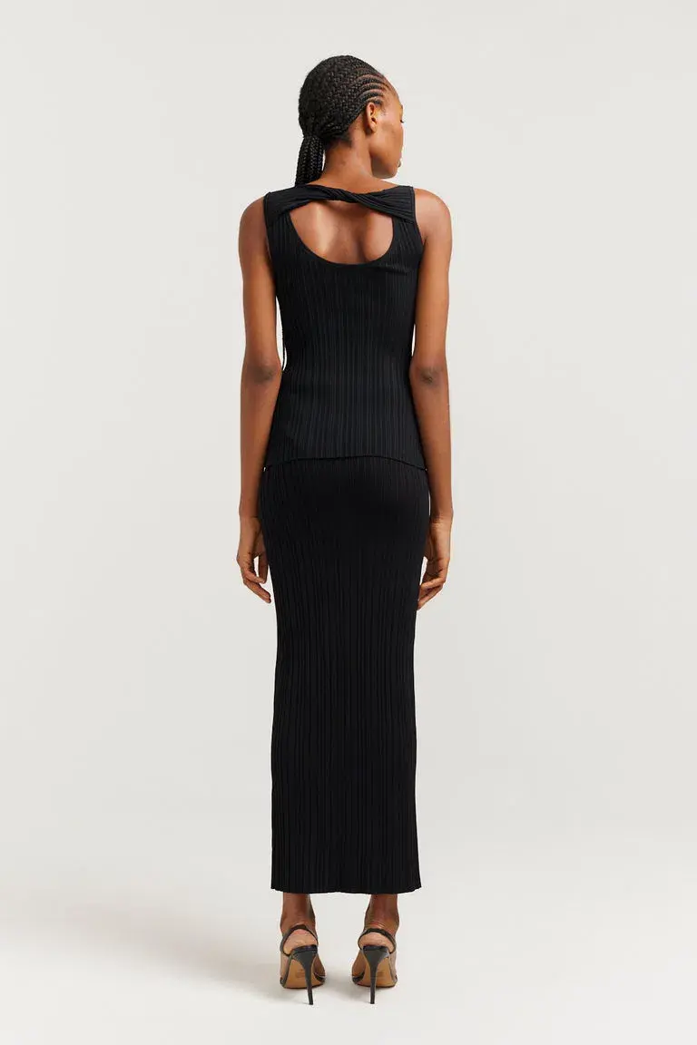 Henne Romee Knit Tank & Skirt Set Black Size AU 6  for rent on The Volte - main image