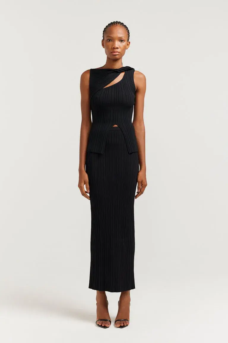Henne Romee Knit Tank & Skirt Set Black Size AU 6  - Image 1