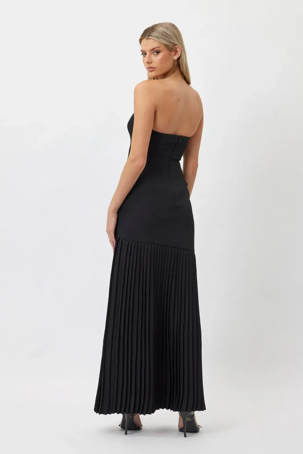 Bianca & Bridgett Mara Pleated Gown Black Size 8  - Image 2