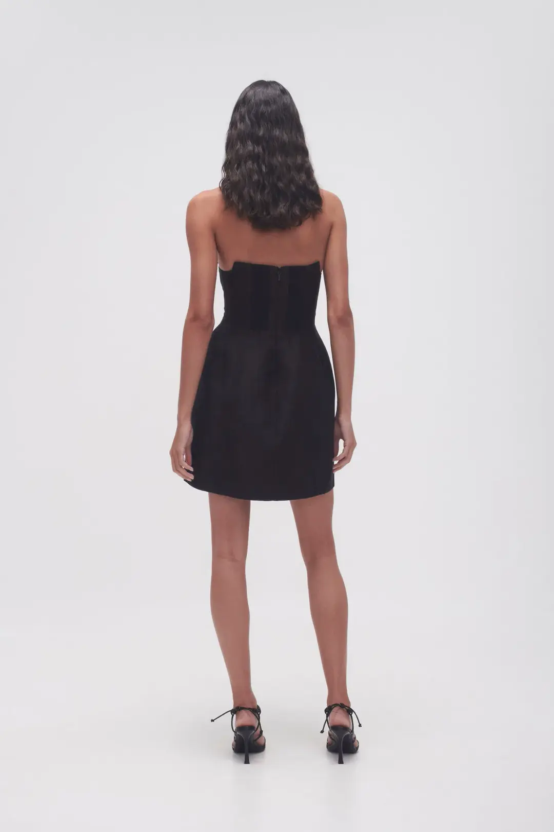 Aje Baret Strapless Mini Dress Black Size 6  for rent on The Volte - main image