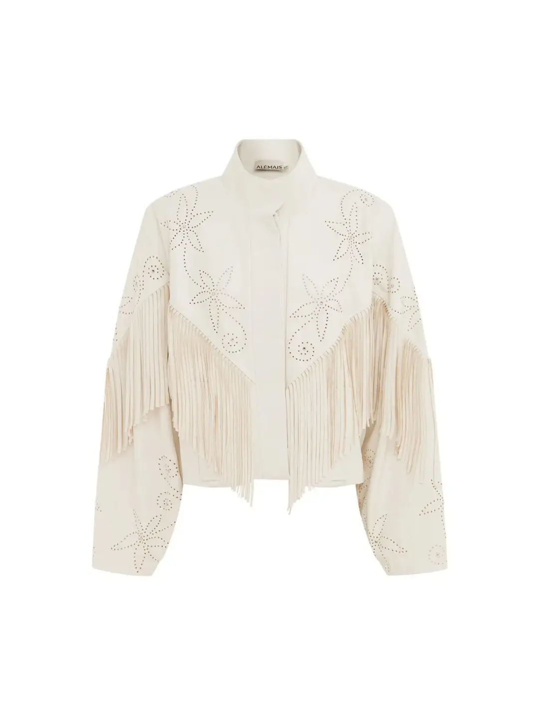Alemais Barbara Fringe Jacket Cream Size AU 10 for rent on The Volte - main image