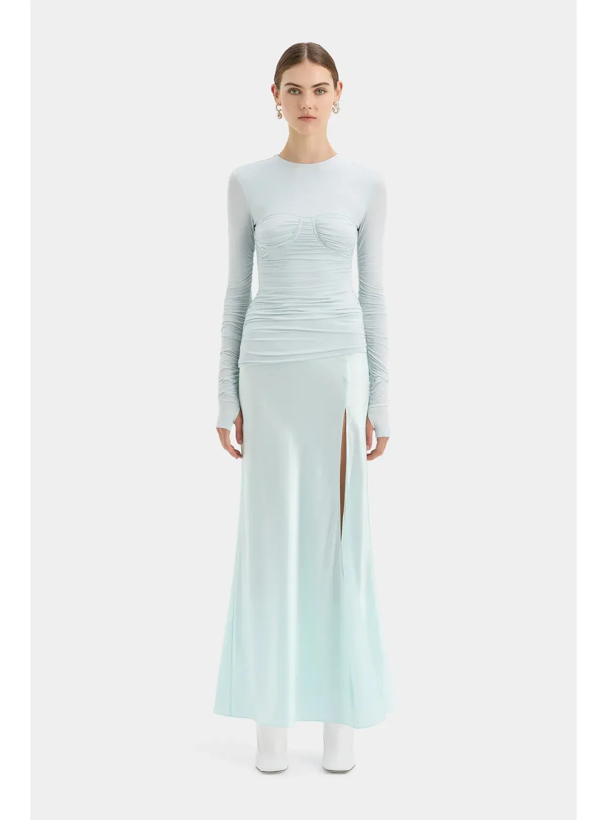 Sir The Label Alessia Draped Gown Ice Blue Size AU 8 - Image 1