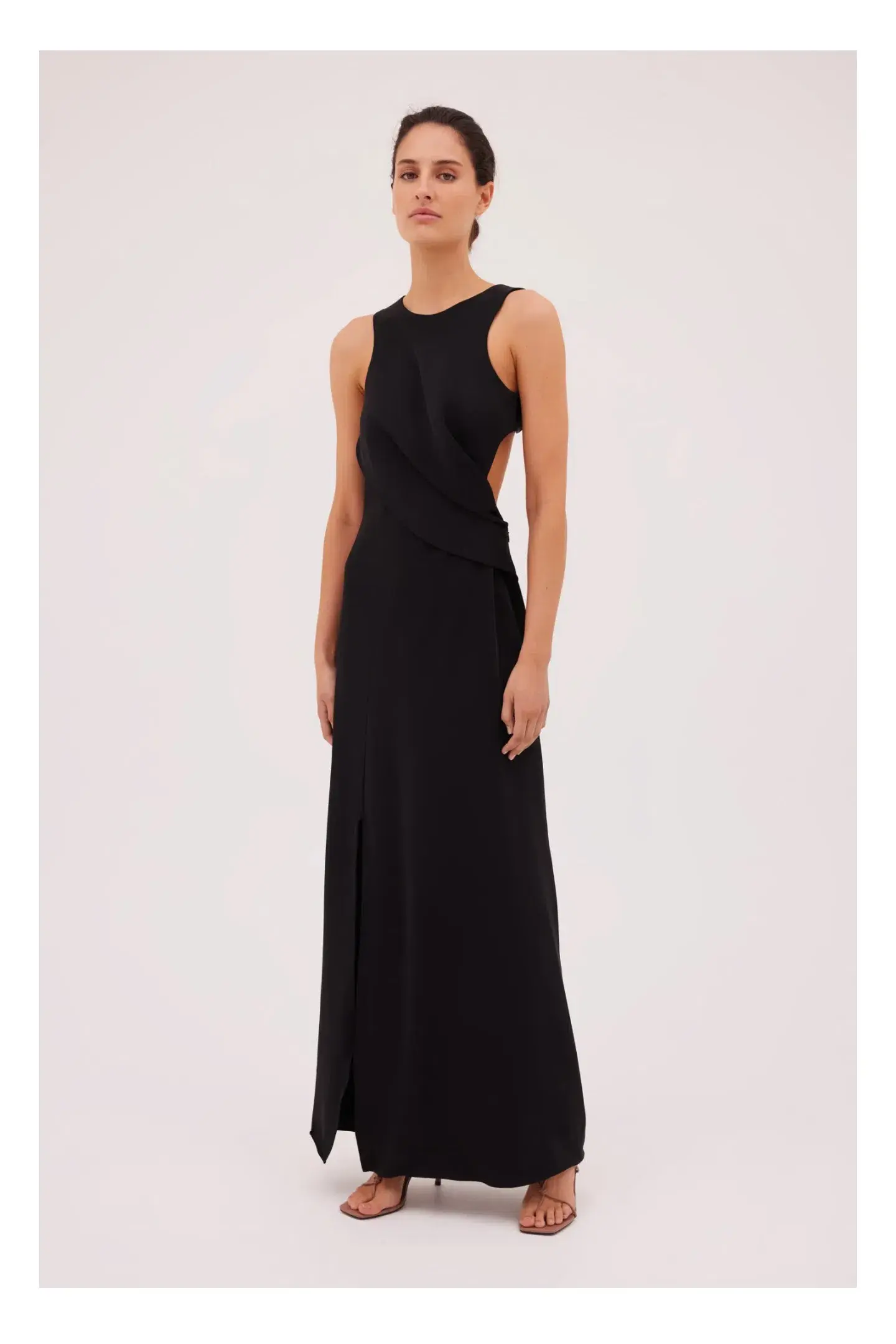 Bianca Spender Jersey Suiting Anchor Gown Black Size 1/ AU 8 - Image 1