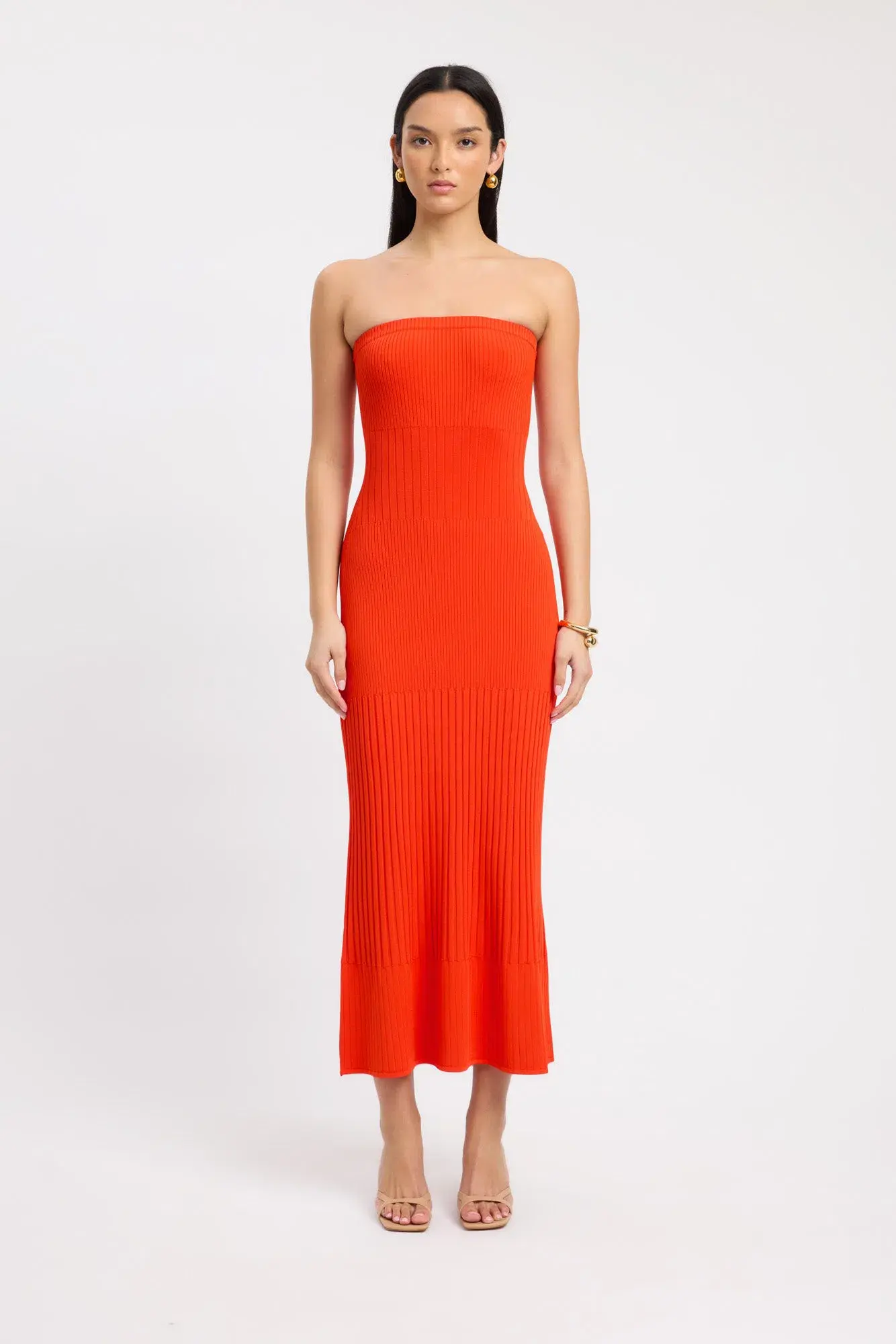 Kookai Serah Strapless Dress Mimosa Orange Size 10 - Image 1