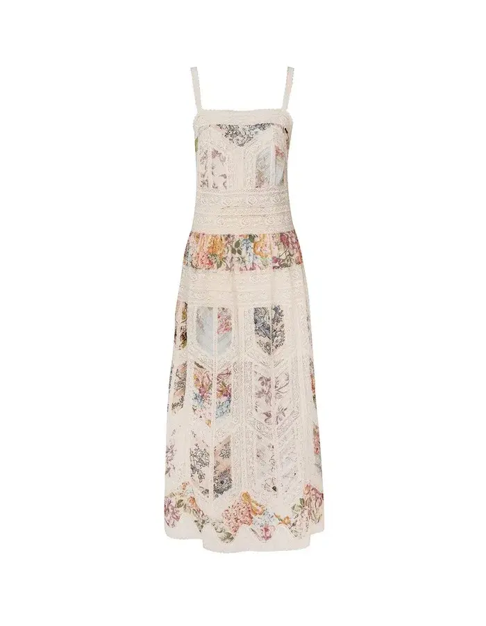 Zimmermann Halliday Lace Trim Slip Dress in Spliced Size 0/ AU 8 - Image 7