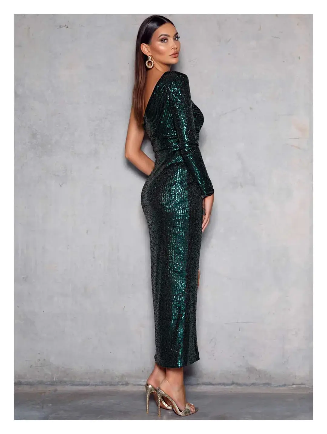 Elle Zeitoune Opal Dress in Emerald Green Size 8 for rent on The Volte - main image