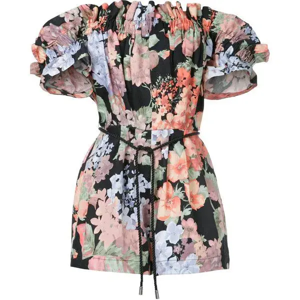 Alice Mccall Whole Lotta Love Off the Shoulder Playsuit Floral Size 6 - Image 1