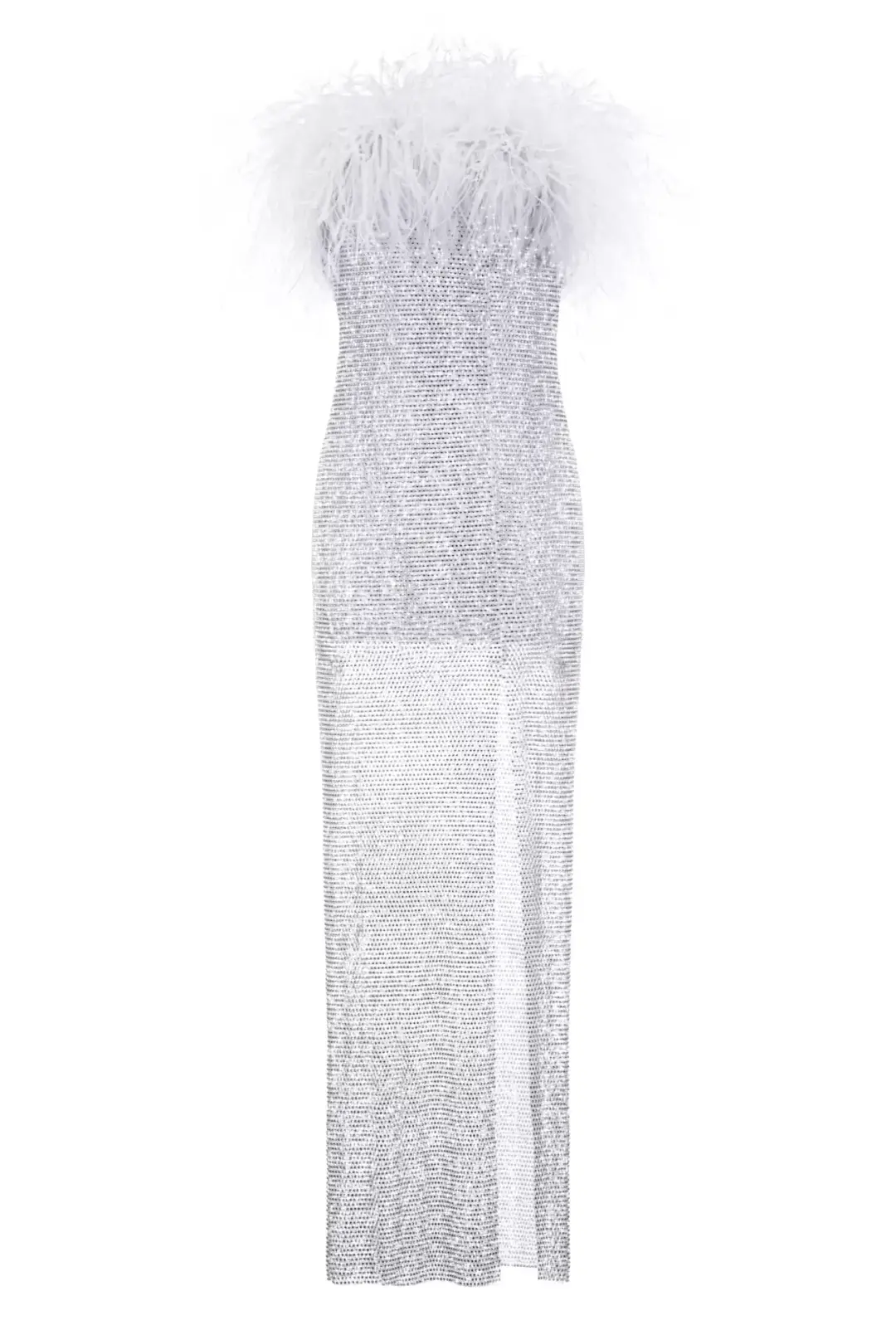 Santa Brands Diamanté Feather Dress White XS/S / AU 6 for rent on The Volte - main image