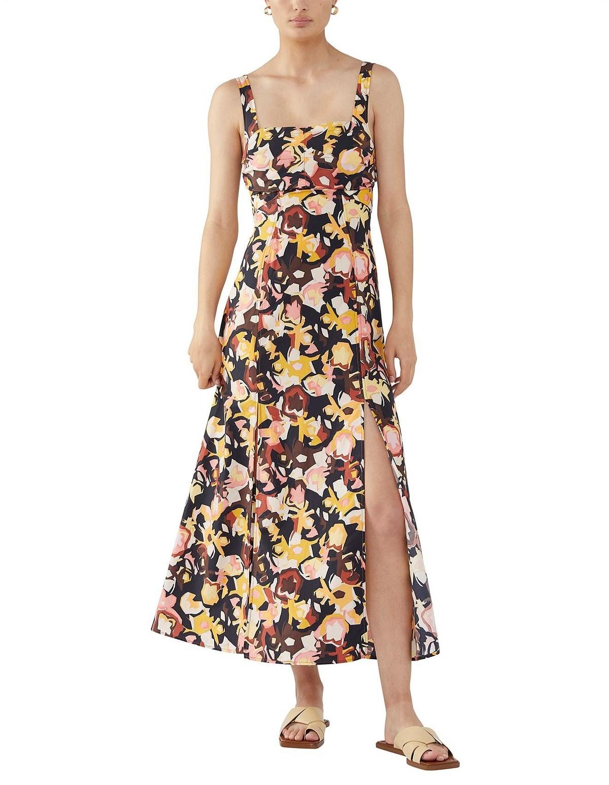 Camilla & Marc Delfino Split Skirt Dress Print Size 10 - Image 3