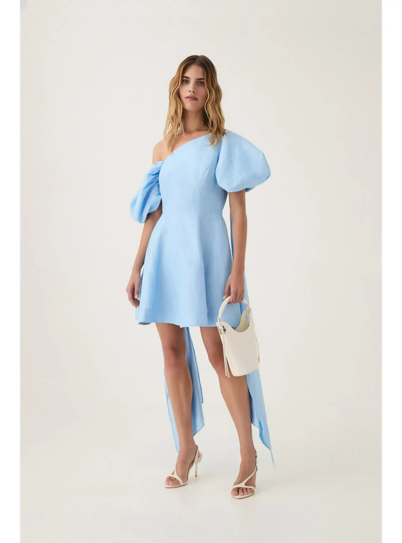 Aje Arista Tulip Sleeve Mini Dress Powder Blue Size AU 6  - Image 1