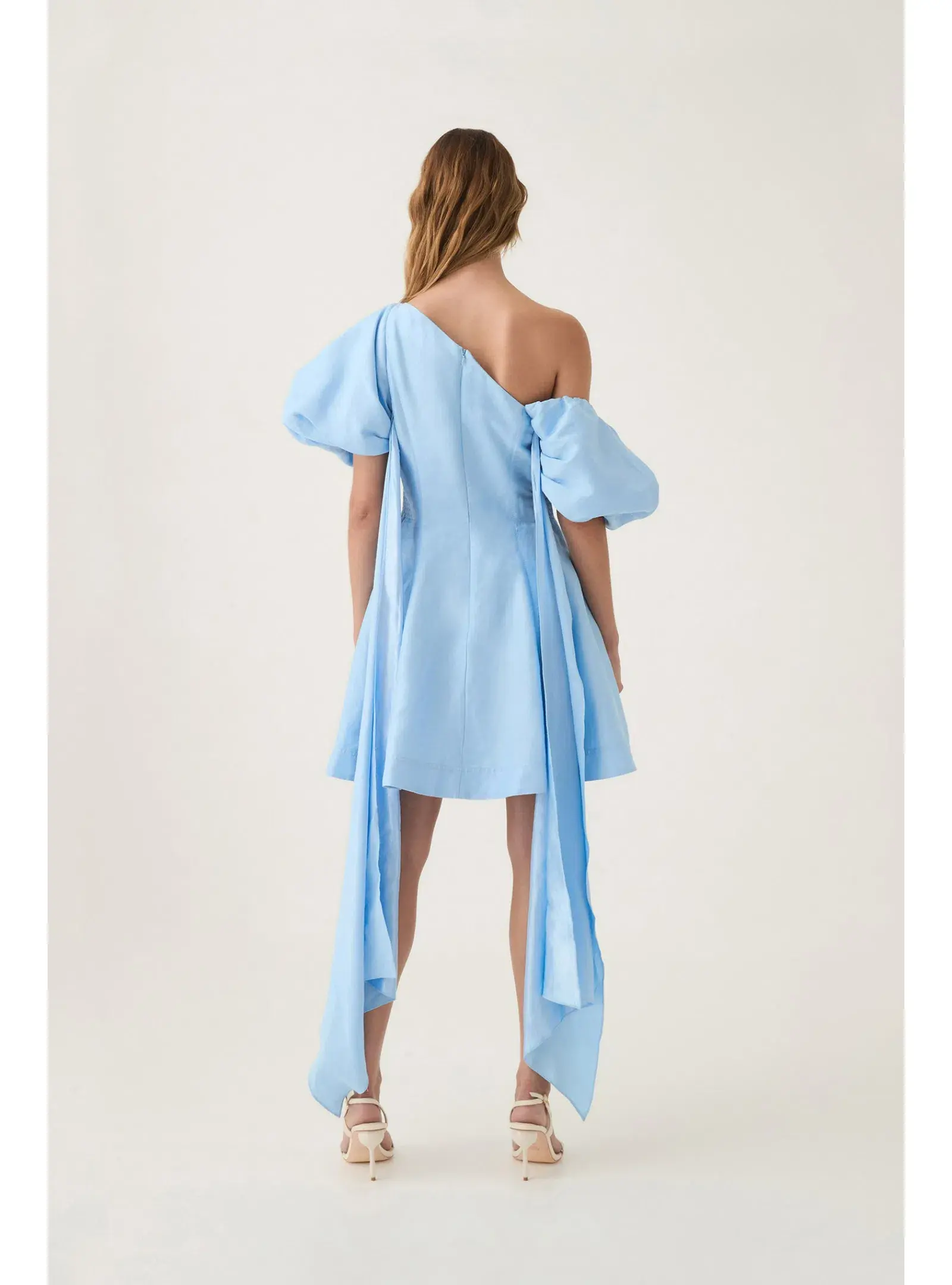 Aje Arista Tulip Sleeve Mini Dress Powder Blue Size AU 6  - Image 4