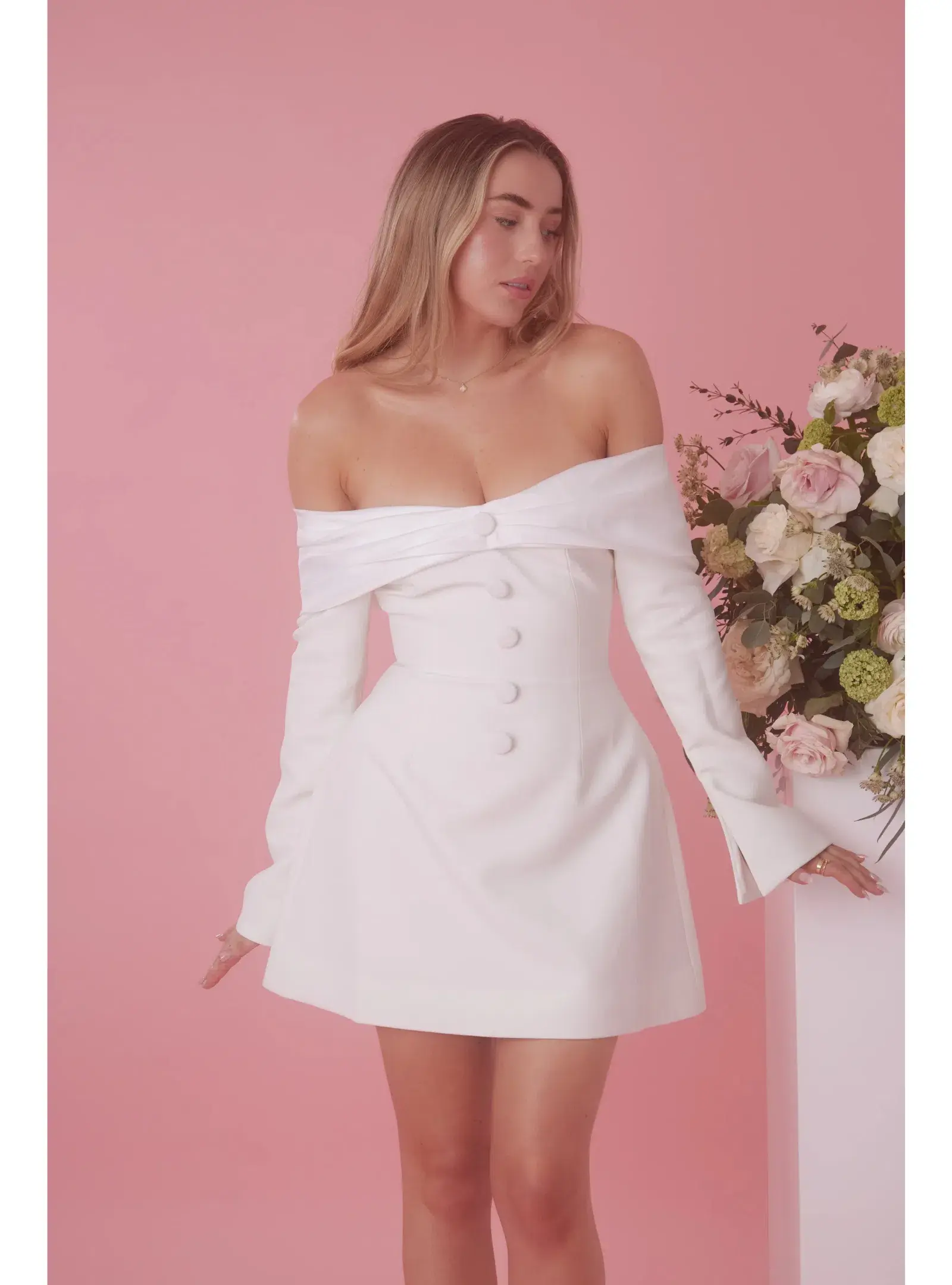 Odd Muse The Ultimate Muse Bow Mini Dress White XS / AU 6 - Image 1