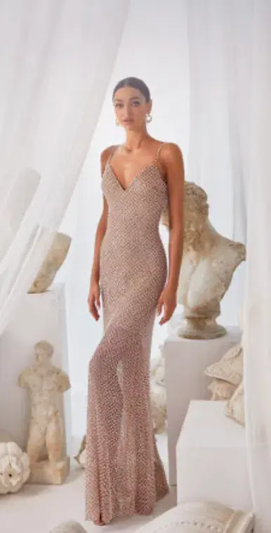 Alamour The Label Elsa Dress Nude Size Small / AU 8  - Image 1