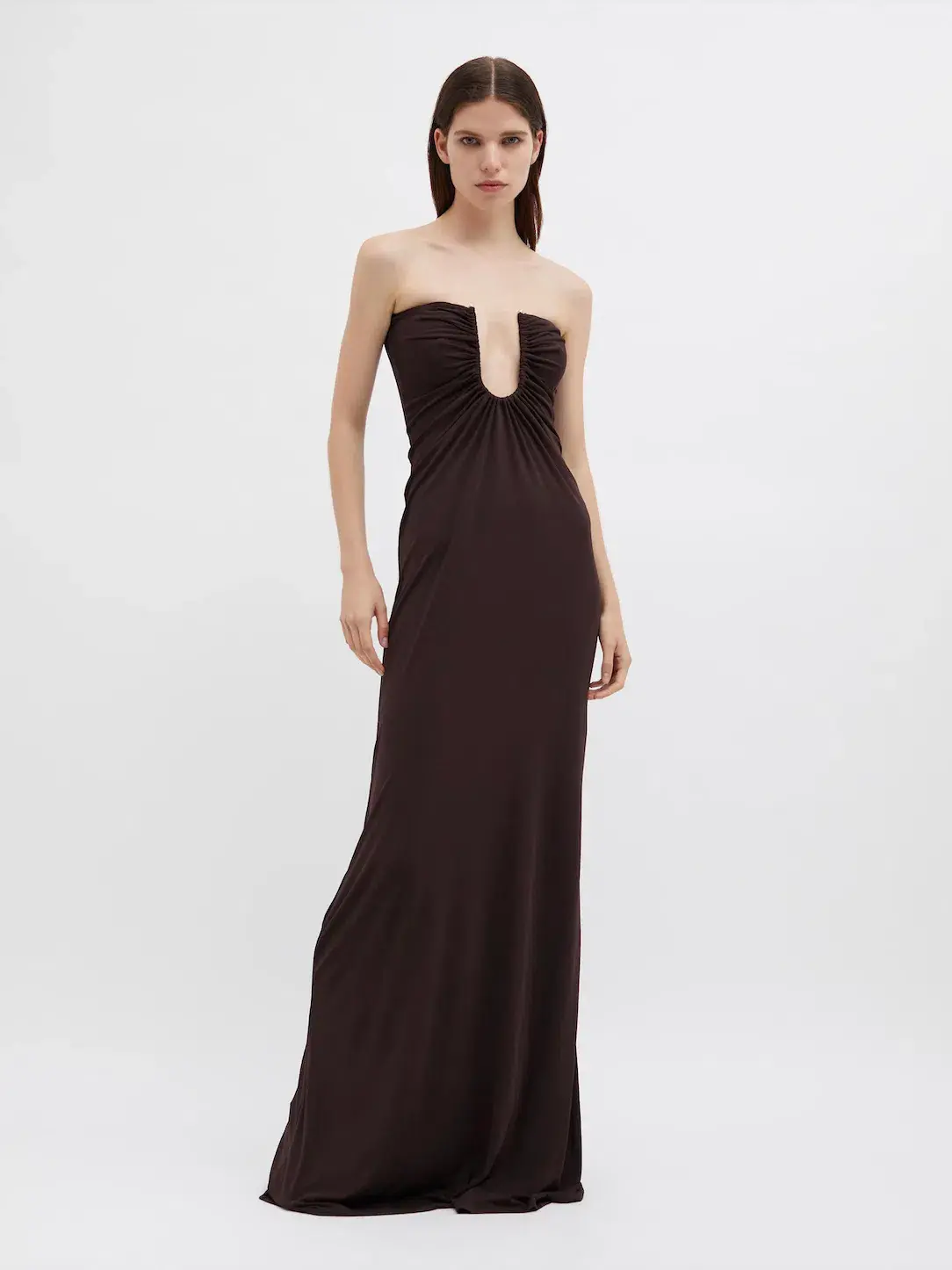 Christopher Esber Arced Palm Strapless Dress Brown Size 6 / AU 6-8  - Image 1