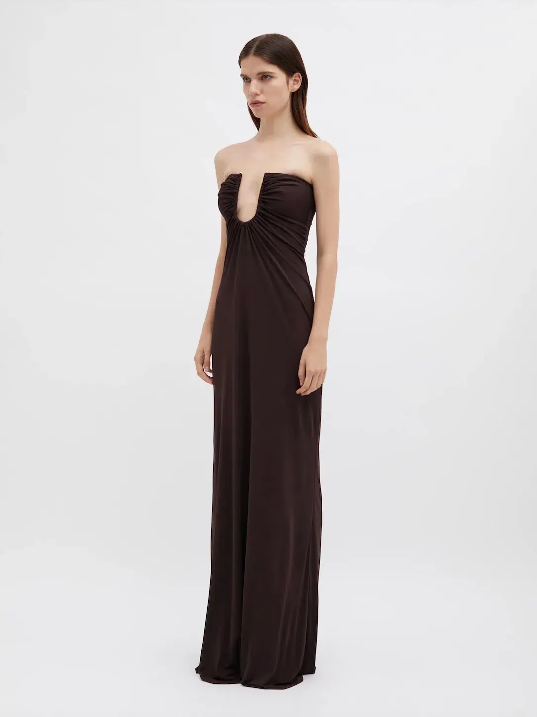 Christopher Esber Arced Palm Strapless Dress Brown Size 6 / AU 6-8  - Image 4