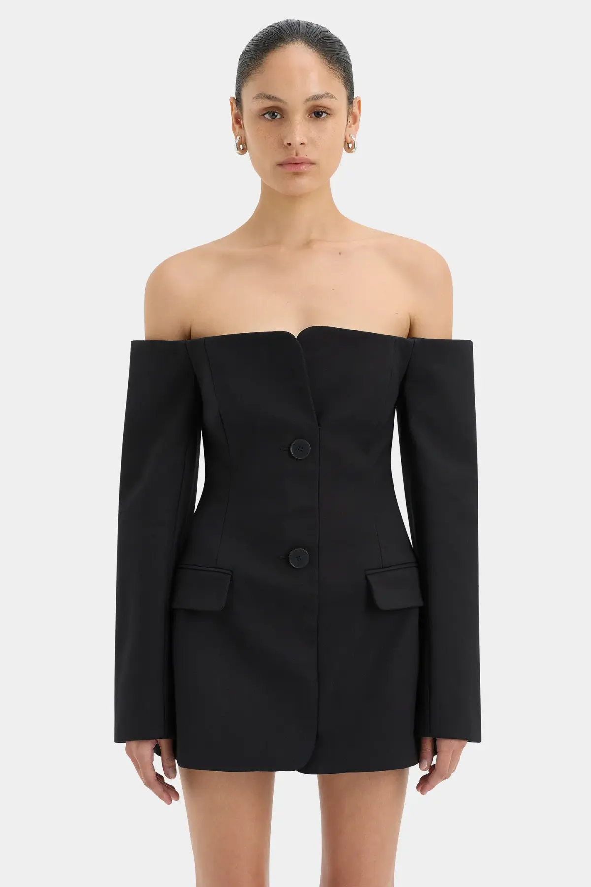 Sir the Label Sandrine Tailored Mini Dress in Black Size 10 - Image 2
