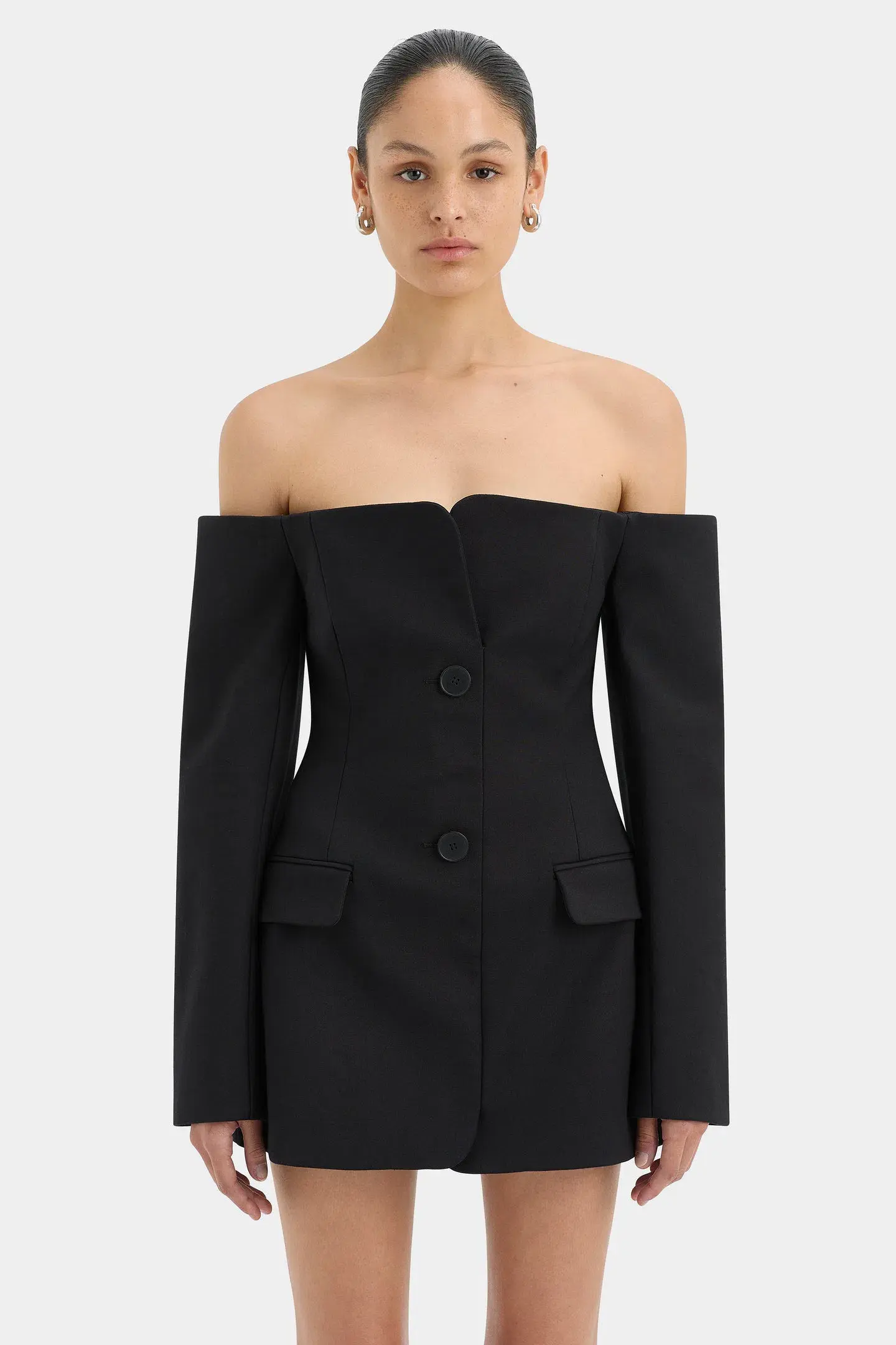 Sir the Label Sandrine Tailored Mini Dress in Black Size 10 - Image 2