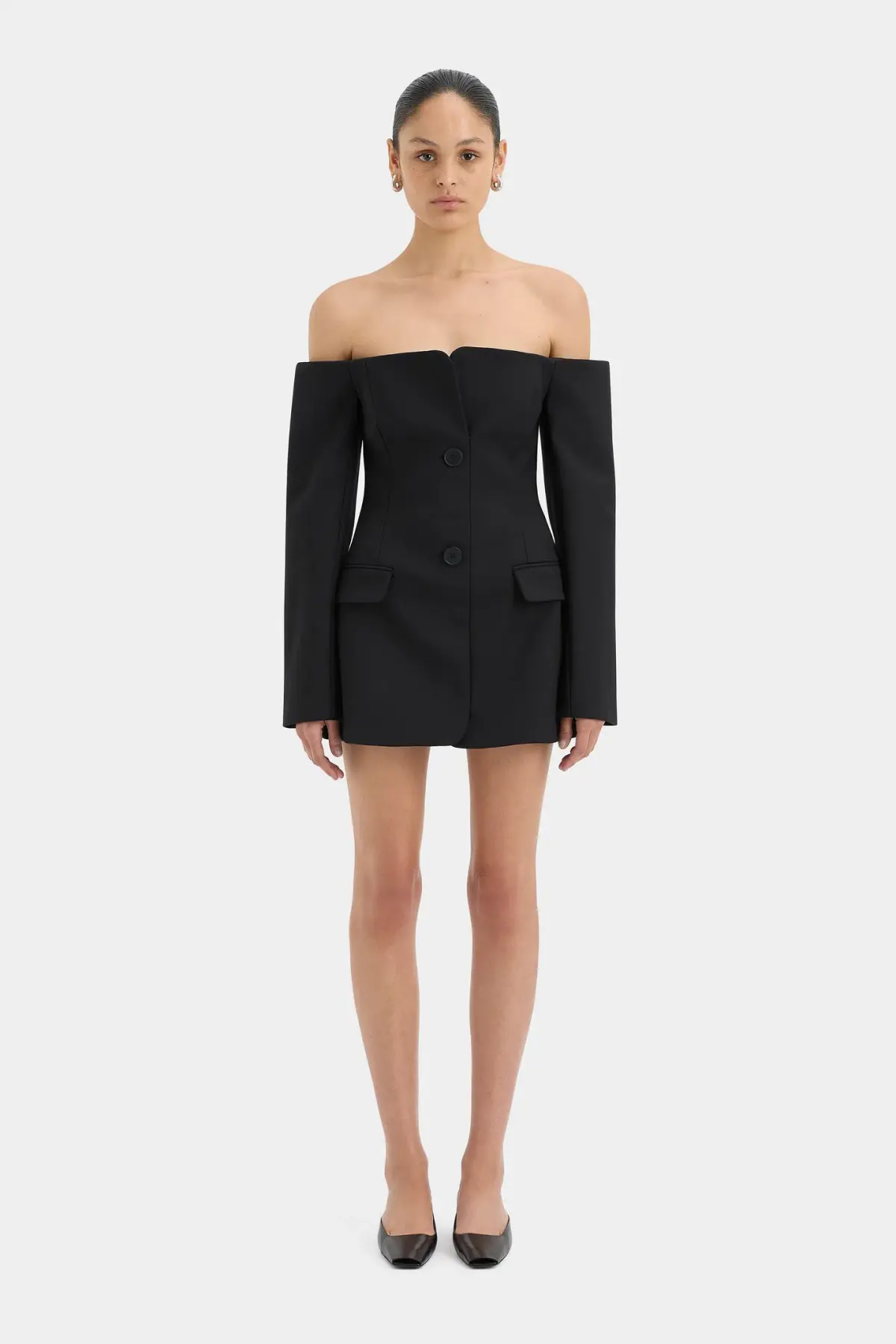Sir the Label Sandrine Tailored Mini Dress in Black Size 10 - Image 1