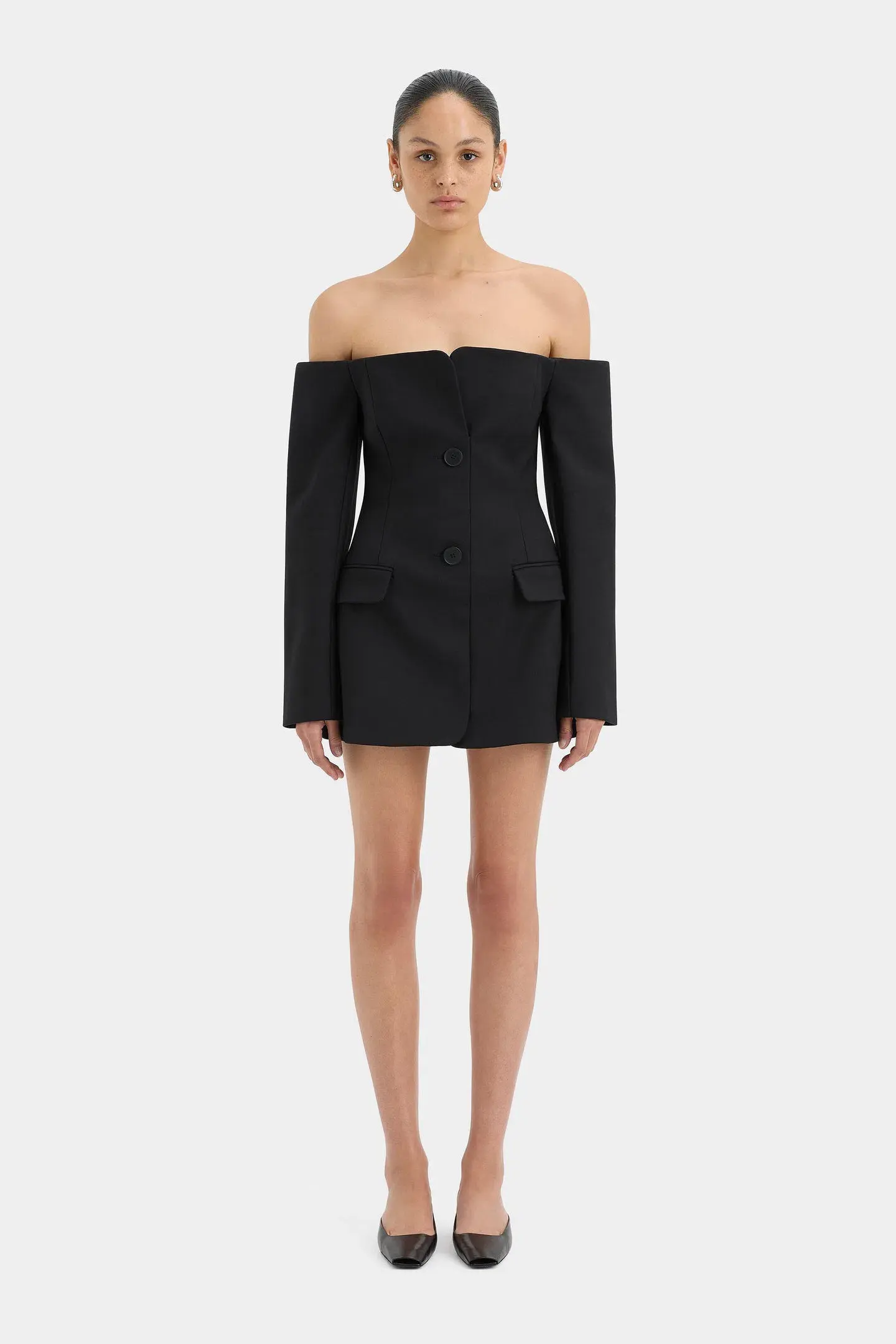 Sir the Label Sandrine Tailored Mini Dress in Black Size 10 - Image 1