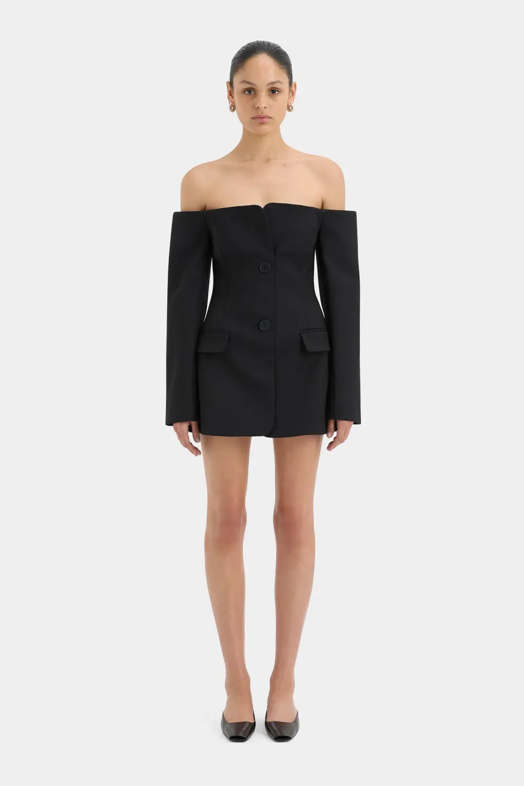 Sir the Label Sandrine Tailored Mini Dress in Black Size 6 for rent on The Volte - main image