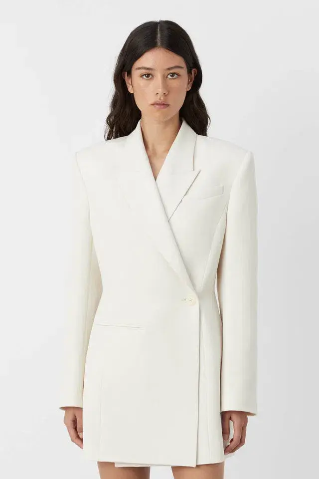 Camilla & Marc Riba Mini Blazer Dress in Cream Size 10 - Image 2