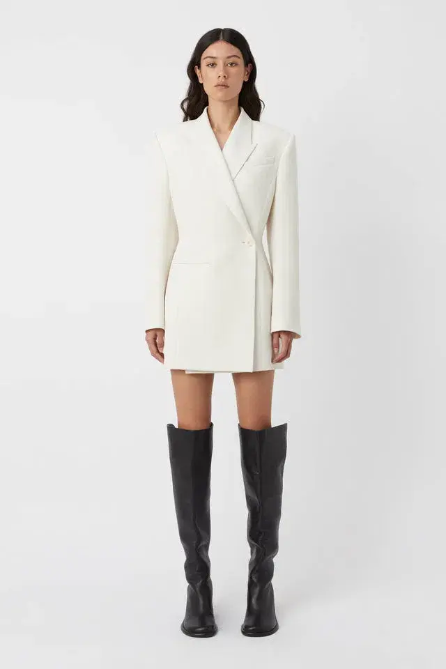 Camilla & Marc Riba Mini Blazer Dress in Cream Size 10 - Image 1