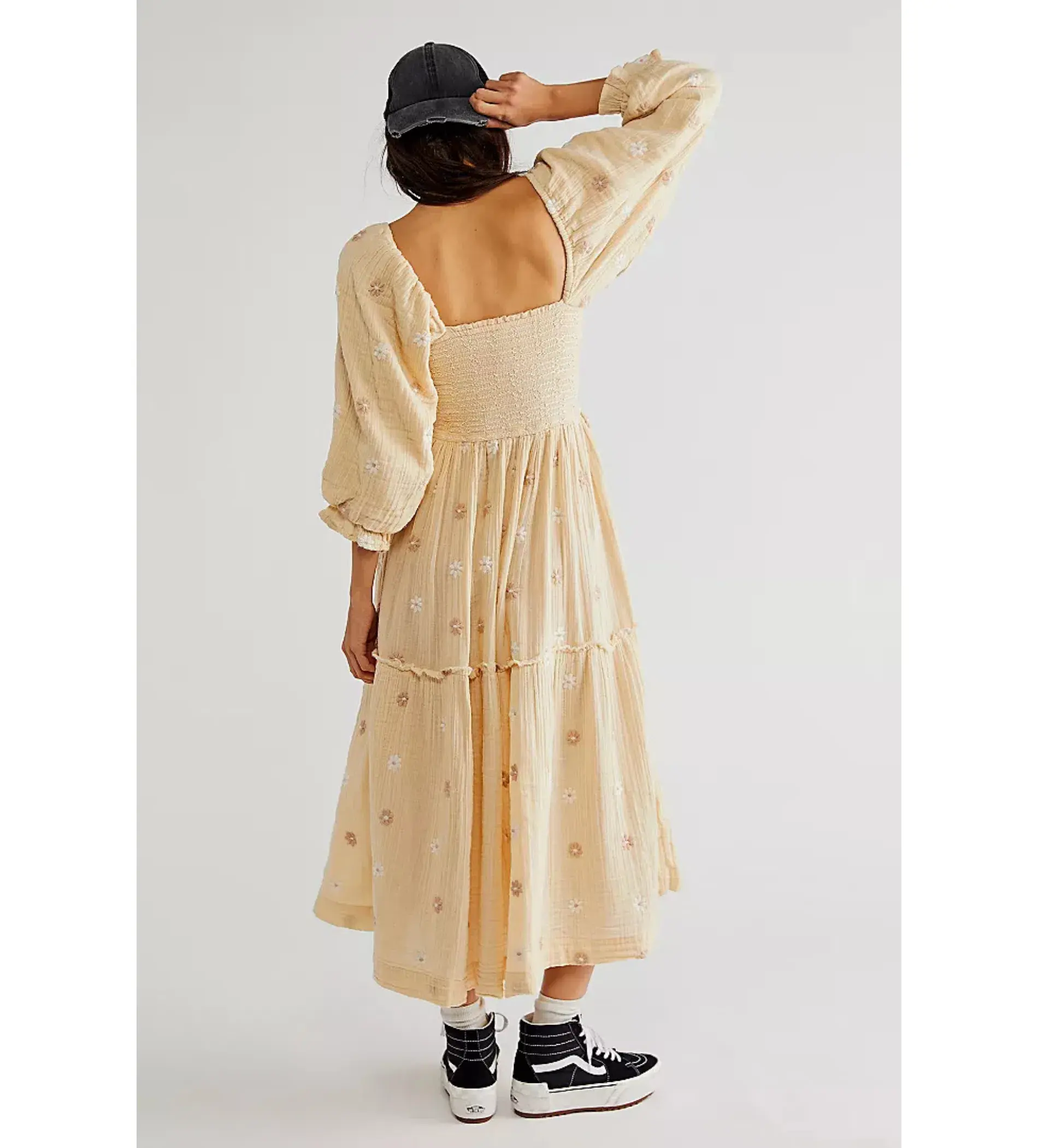 Free People  Dahlia Embroidered Maxi Dress Pearl Island Size 14 - Image 2