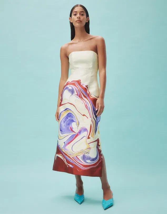 Alemais Luca Corset Dress Print Size Au 8 for rent on The Volte - main image