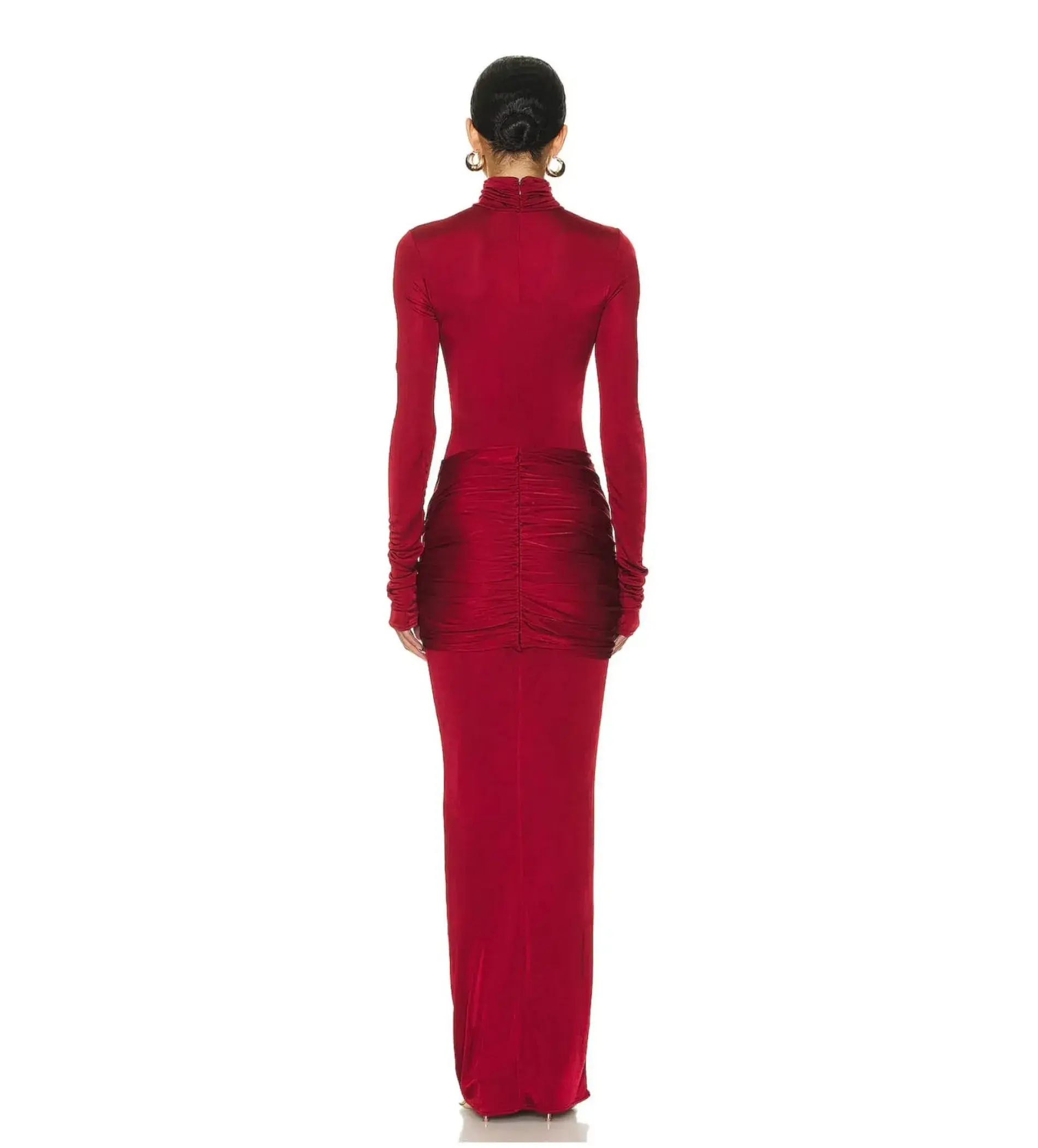 Helsa Slinky Jersey Sarong Maxi Dress in Samba Red Size 8 - Image 2