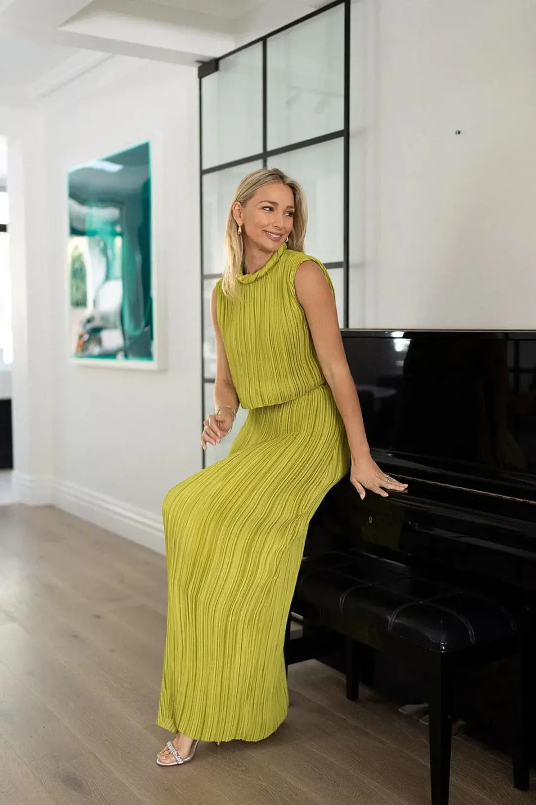 Rachel Gilbert Ziara Set Green Size 8 for rent on The Volte - main image