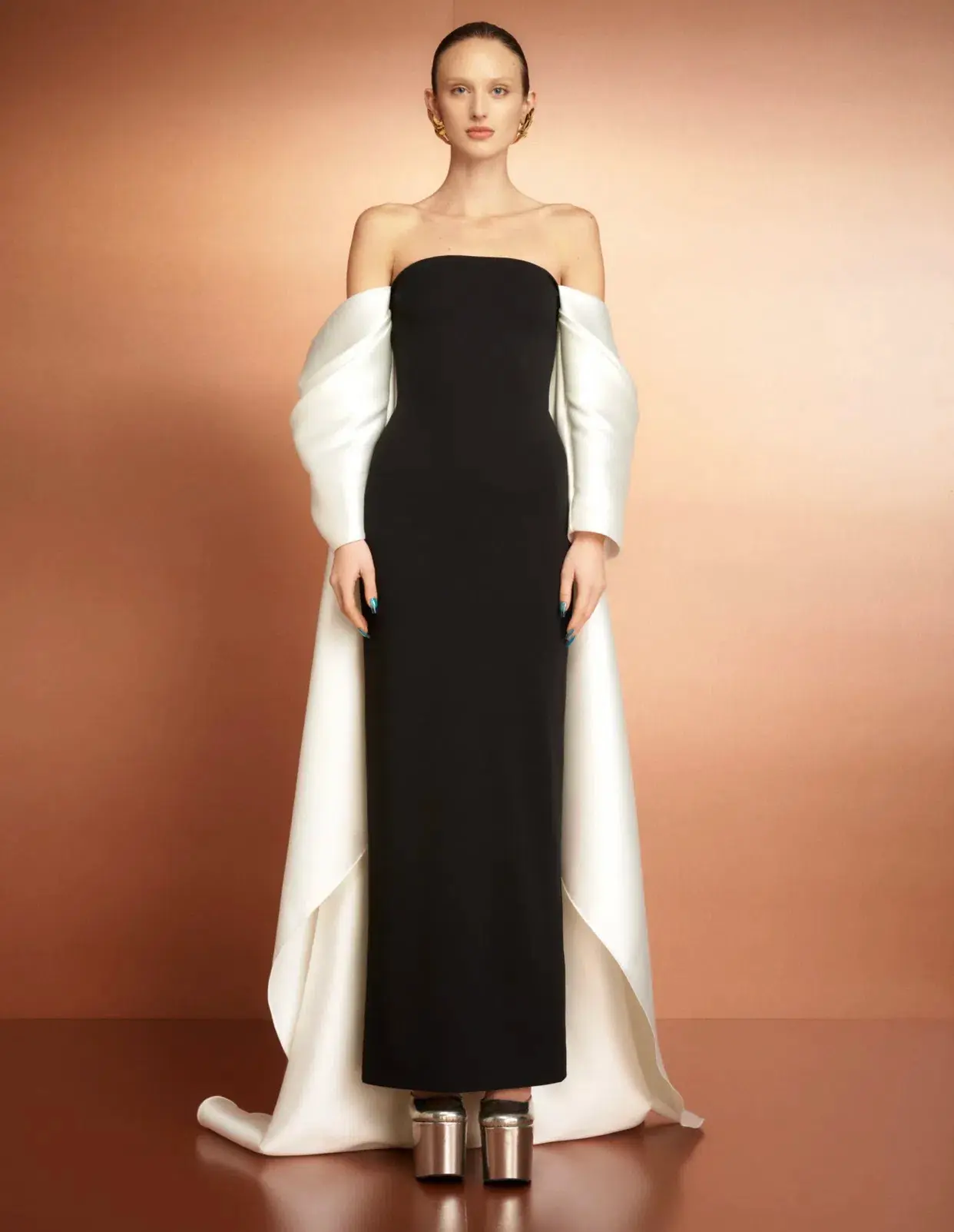 Solace London The Kyla Maxi Dress in Black and Cream Size 16 - Image 2