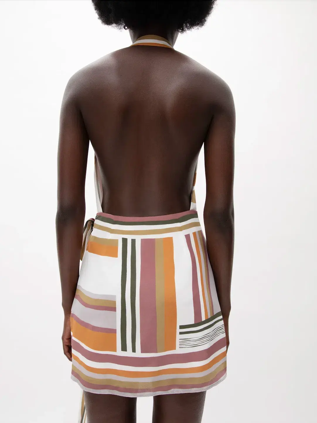 Sir the Label Caprera Wrap Halter Mini Dress Milazzo Stripe Print Size 1 / AU 6-8 - Image 12